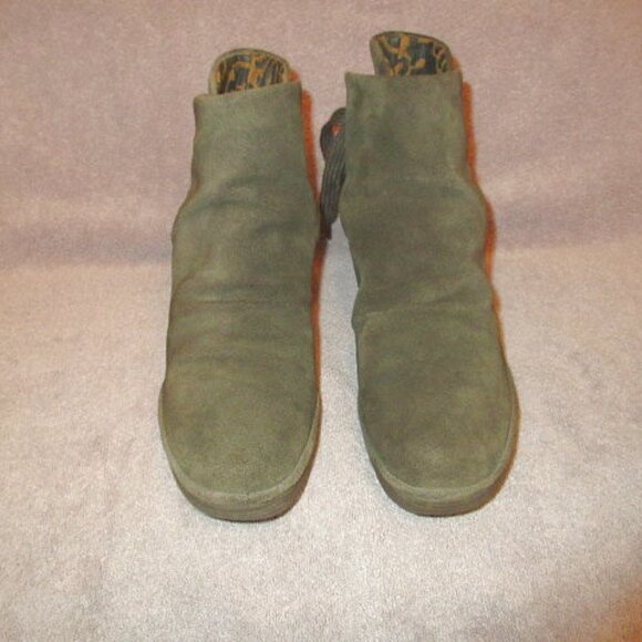 Fly London Yama Ankle Boots Size 38 7.5 8 Suede Platform Lug Wedge Slouchy Boho - Picture 3 of 10